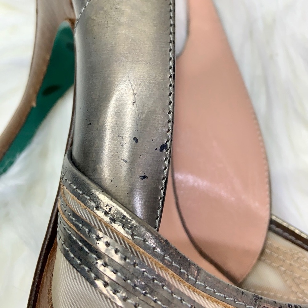 Nanette Lepore Salsa Swirl Heels Pewter Nude Size 6 - Picture 8 of 14